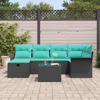 Gartensofa-set 7 stk. Poly Rattan