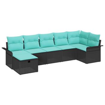 Gartensofa-set 7 stk. Poly Rattan