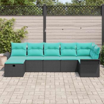 Gartensofa-set 7 stk. Poly Rattan