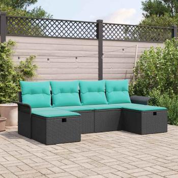 ARDEBO.de - Gartensofa-set 6 Stk. Poly Rattan