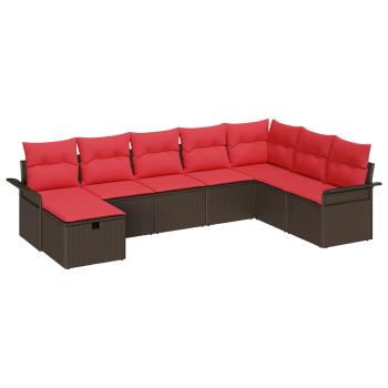 Gartensofa-set 8 stk. Poly Rattan