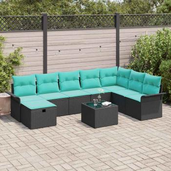 ARDEBO.de - Gartensofa-set 9 Stk. Poly Rattan