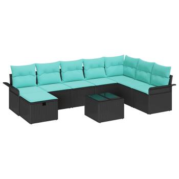 Gartensofa-set 9 Stk. Poly Rattan
