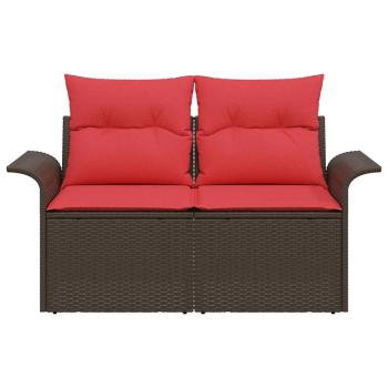Garten-Sofa mit Kissen 141 x 62 x 69 cm Poly-Rattan