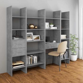 Bücherregal Betongrau 40x35x180 cm Holzwerkstoff