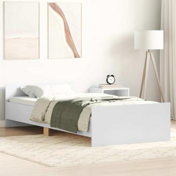 ARDEBO.de - Bettgestell Wei? 100x200 cm Holzwerkstoff