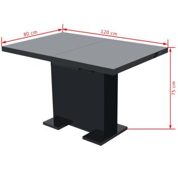 Esstisch Ausziehbar Hochglanz-Schwarz