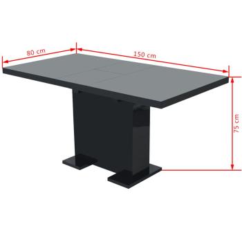 Esstisch Ausziehbar Hochglanz-Schwarz