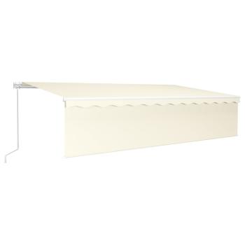 Markise Manuell Einziehbar mit Rollo 6x3 m Creme