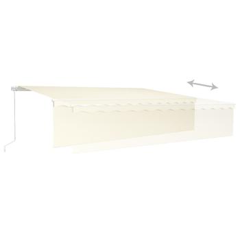 Markise Manuell Einziehbar mit Rollo 6x3 m Creme
