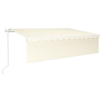 Markise Automatisch Einziehbar mit Volant 6x3 m Creme