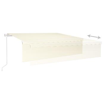 Markise Automatisch Einziehbar mit Volant 6x3 m Creme