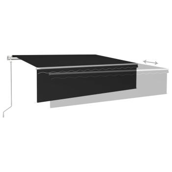 Markise Automatisch Einziehbar mit Volant 6x3 m Anthrazit