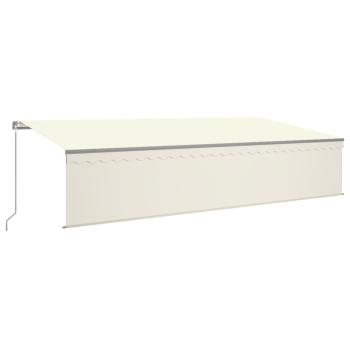 Markise Manuell Einziehbar mit Rollo & LED 6x3 m Creme