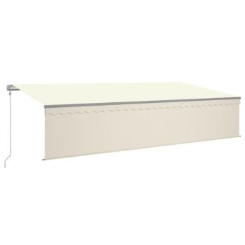 Markise Automatisch mit Rollo LED Windsensor 6x3 m Creme