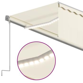 Markise Automatisch mit Rollo LED Windsensor 6x3 m Creme