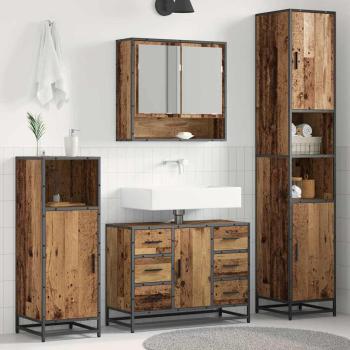 ARDEBO.de - Badezimmermöbel-Set 3 stk. Altholz 90 x 33 x 60 cm