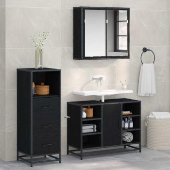 ARDEBO.de - Badezimmermöbel-Set 3 stk. Altholz 35 x 37,5 x 166 cm