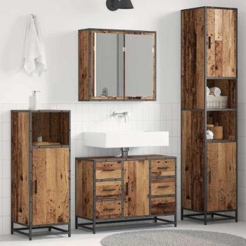 ARDEBO.de - Badezimmermöbel-Set 3 stk. Altholz 80 x 33 x 60 cm