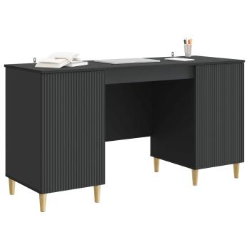 Schreibtisch mit Regal Schwarz 142,5 x 50 x 75 cm Holzwerkstoff