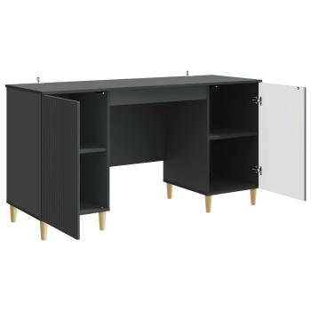 Schreibtisch mit Regal Schwarz 142,5 x 50 x 75 cm Holzwerkstoff