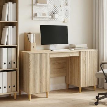 ARDEBO.de - Schreibtisch Sonoma-Eiche 142,5 x 50 x 75 cm Holzwerkstoff