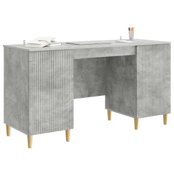 Schreibtisch mit Tür Betongrau 142,5 x 50 x 75 cm Holzwerkstoff
