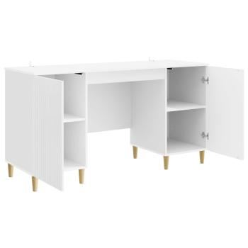 Schreibtisch Hochglanz Weiß 142,5 x 50 x 75 cm Holzwerkstoff