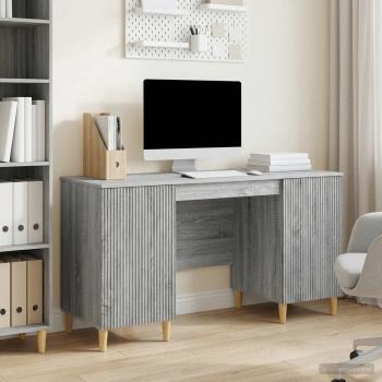 ARDEBO.de - Schreibtisch Graues Sonoma 142,5 x 50 x 75 cm Holzwerkstoff