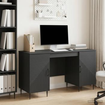 ARDEBO.de - Schreibtisch Schwarz 142,5 x 50 x 75 cm Holzwerkstoff