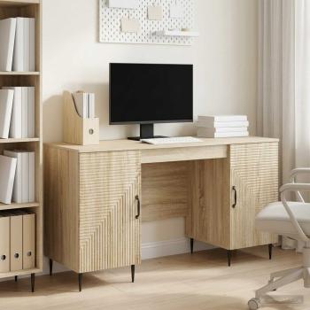ARDEBO.de - Schreibtisch Sonoma-Eiche 142,5 x 50 x 75 cm Holzwerkstoff