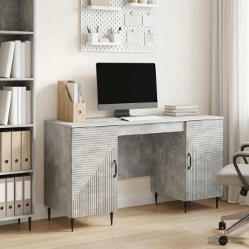 ARDEBO.de - Schreibtisch Betongrau 142,5 x 50 x 75 cm Holzwerkstoff