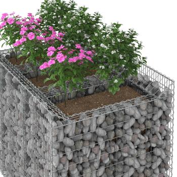 Gabionen-Hochbeet 2 stk. 150 x 100 x 100 cm Verzinkter Stahl