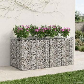 ARDEBO.de - Gabionen-Hochbeet 2 stk. 200 x 100 x 100 cm Verzinkter Stahl