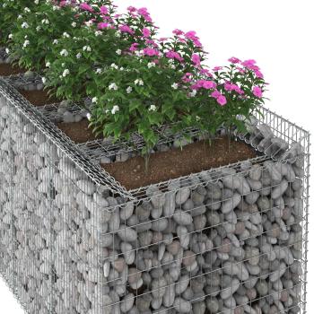Gabionen-Hochbeet 4 stk. 400 x 100 x 100 cm Verzinkter Stahl