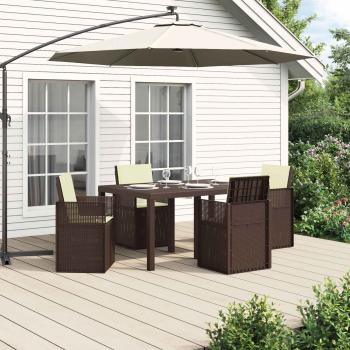 ARDEBO.de - Garten Essgruppe 5 stk. Braun und Creme PP