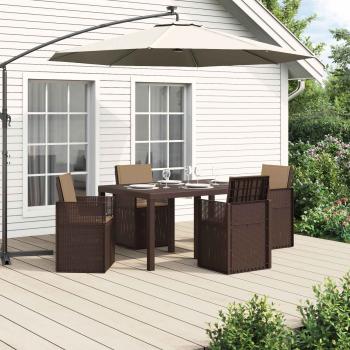ARDEBO.de - Garten Essgruppe 5 stk. Braun und Taupe PP