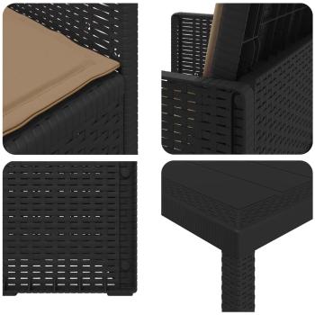 Garten Essgruppe 7 Stk. Anthrazit und Taupe PP