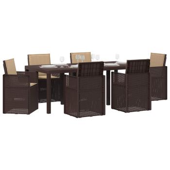 Garten Essgruppe 7 stk. Braun und Taupe PP