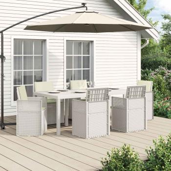 ARDEBO.de - Garten Essgruppe 7 Stk. Weiß und Creme PP