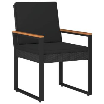 Gartenmöbel Set 3 stk. Schwarz Poly-Rattan