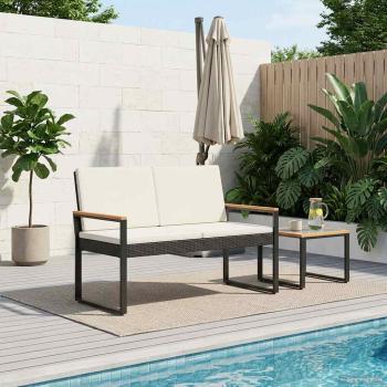 ARDEBO.de - Bank Outdoor 2 -Seater 107 x 61 x 80 cm Poly-Rattan Rechteckig