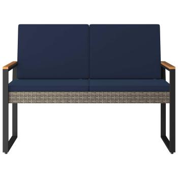 Bank Outdoor 2 -Seater 107 x 61 x 80 cm Poly-Rattan Rechteckig
