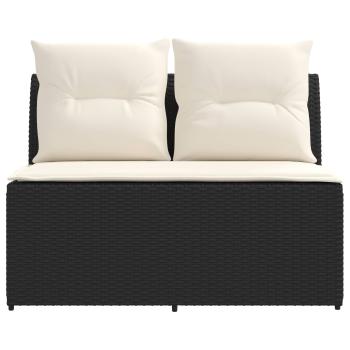 2 Stück Garten Mittel Sofa Mit Hochklapptisch Poly-Rattan