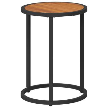 Kaffeetisch Set 2 stk. Natürlich und Schwarz 55 x 55 x 45 cm