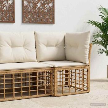 ARDEBO.de - Modulares Outdoor-Ecksofa Natur Poly-Rattan