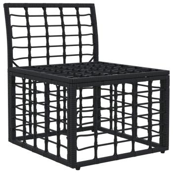 Modulares Outdoor-Sofa ohne Armlehnen Schwarz Poly-Rattan