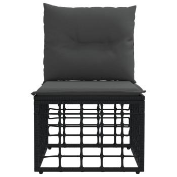 Modulares Outdoor-Sofa ohne Armlehnen Schwarz Poly-Rattan