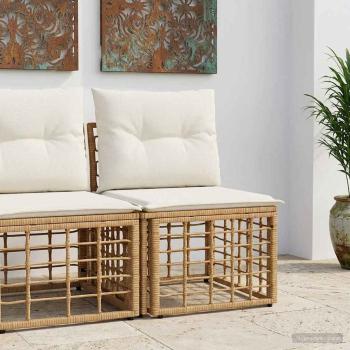 ARDEBO.de - Modulares Outdoor-Sofa ohne Armlehnen Natur Poly-Rattan