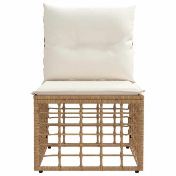 Modulares Outdoor-Sofa ohne Armlehnen Natur Poly-Rattan
